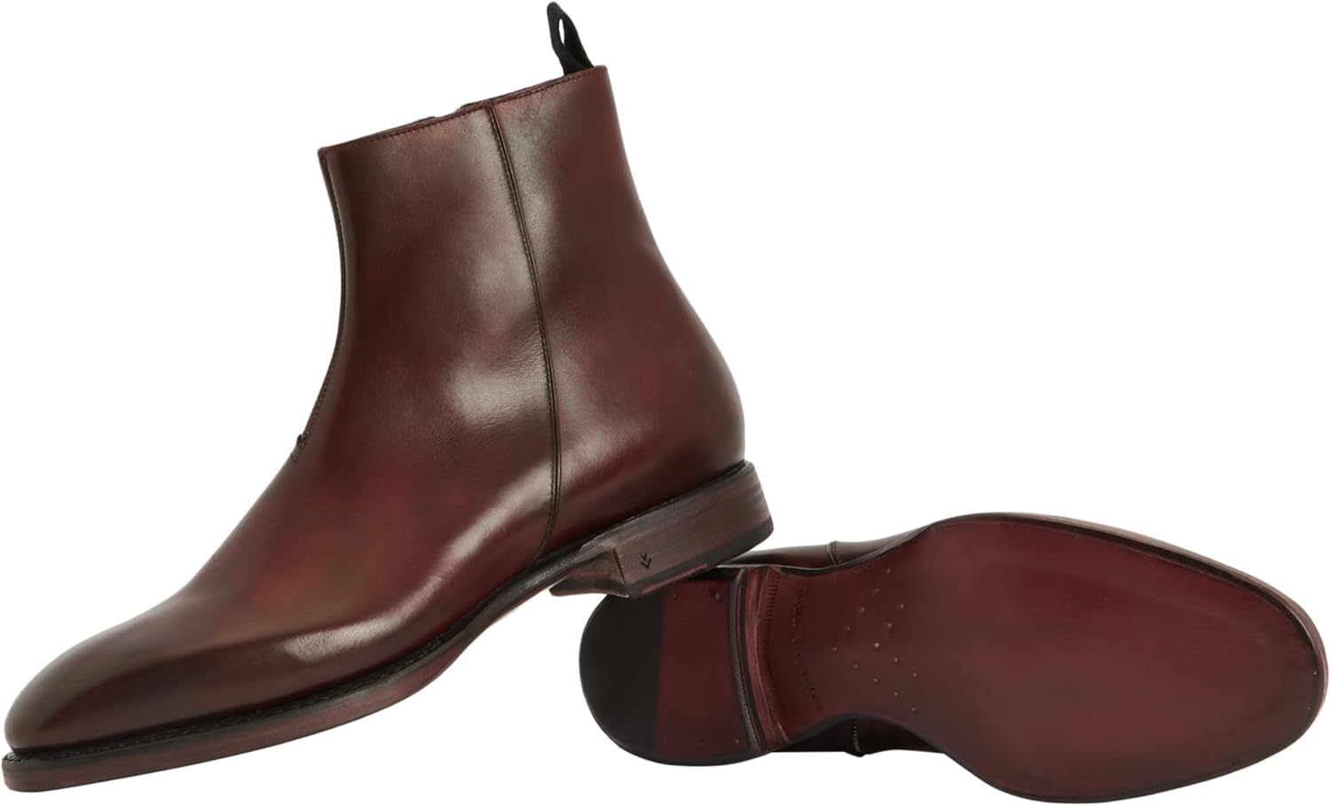 Мужские ботинки John Varvatos Regent с молнией, средней высоты, бордовый — фото 3