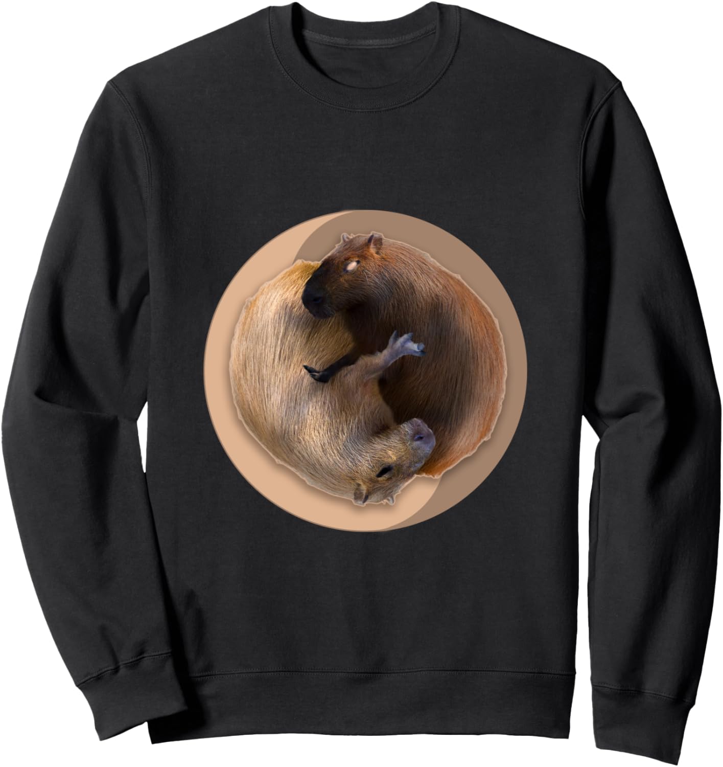 

Толстовка Capybara Yin Yang Tao Capybara, черная Random Galaxy