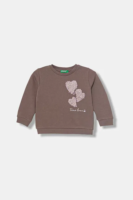 Блуза детская с растительным принтом United Colors of Benetton, коричневый