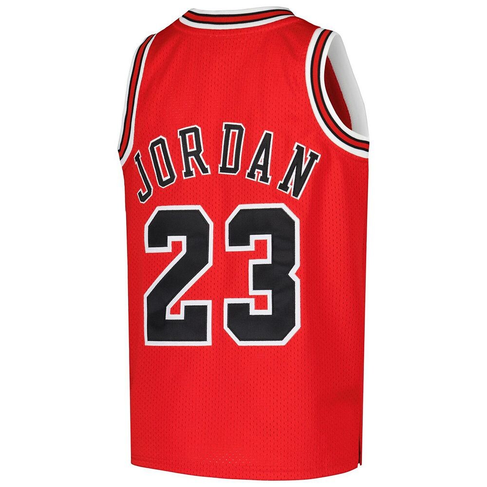 Молодежная аутентичная майка Mitchell & Ness Michael Jordan Red Chicago Bulls Hardwood Classics 1997-98 гг., цвет Bul Red — фото 4
