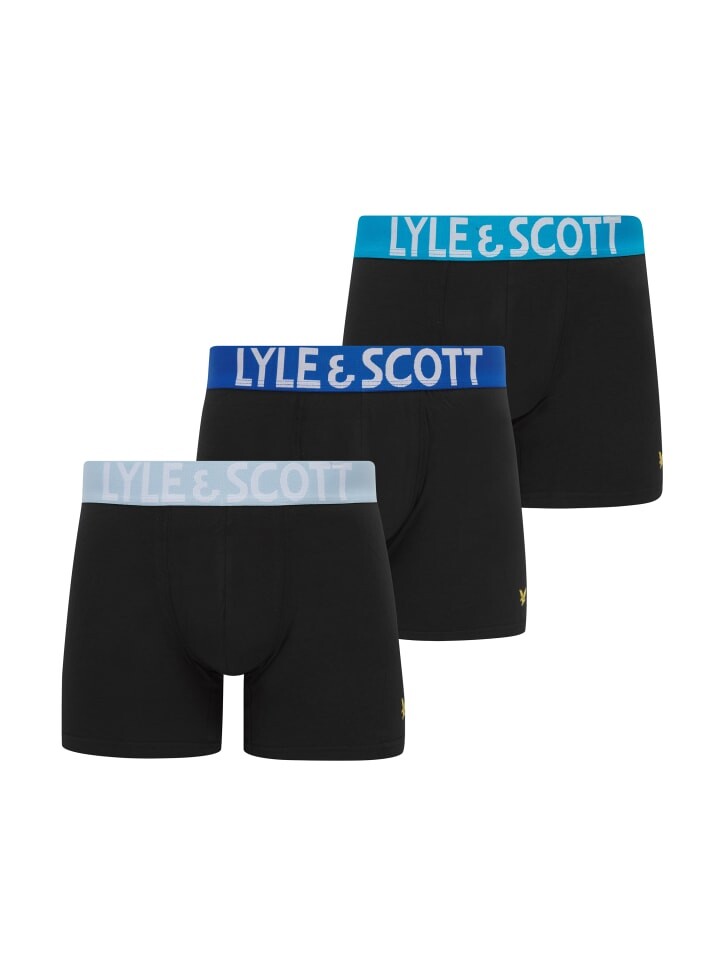 

Трусы боксеры Lyle & Scott Trunks 3-Er Set, цвет Tiefschwarz mit mehrfarbigem Bund