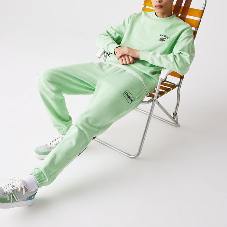 LACOSTE Вязаные спортивные штаны мужские light green — фото 4