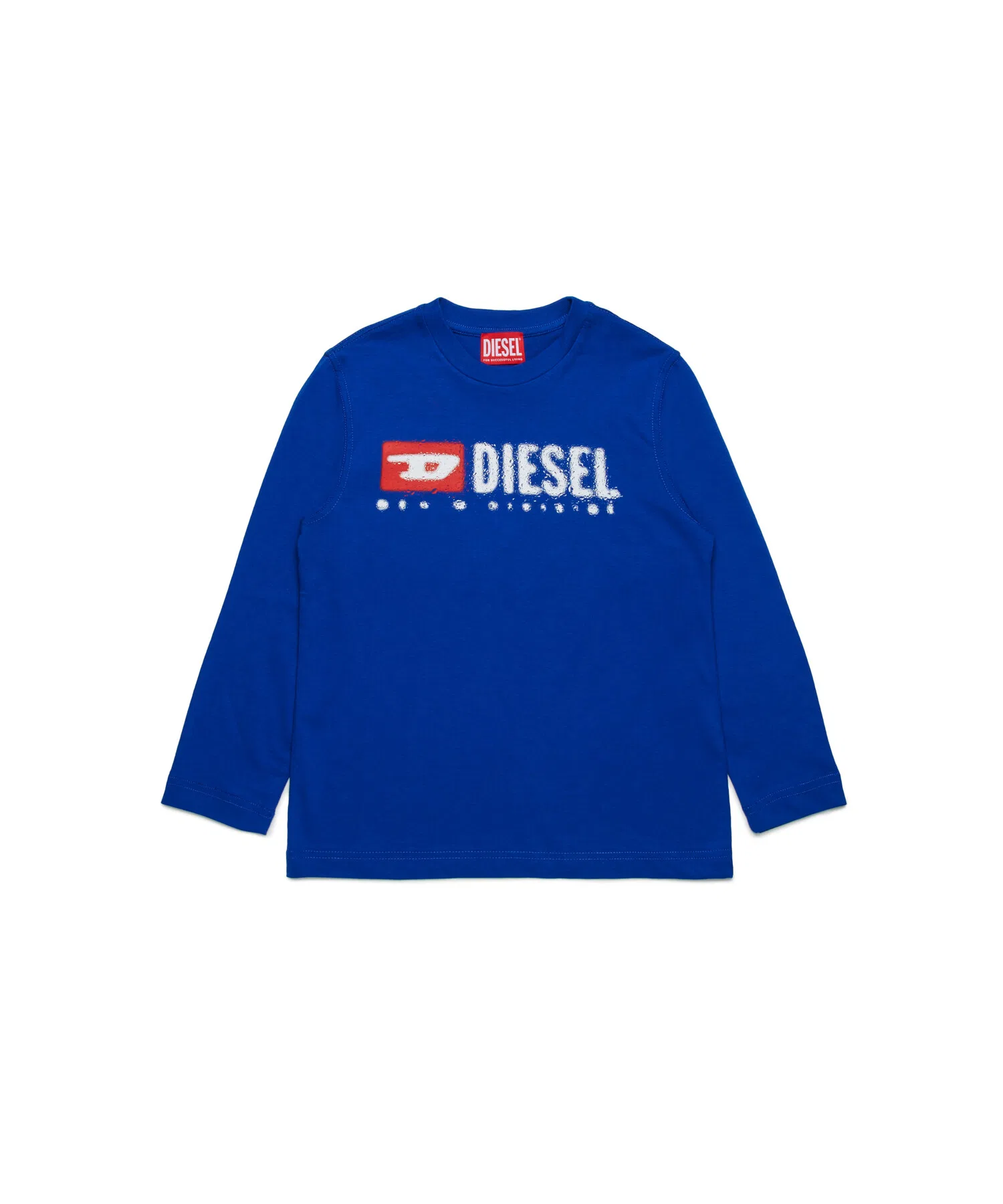 Детская футболка с длинными рукавами DIESEL с логотипом синяя