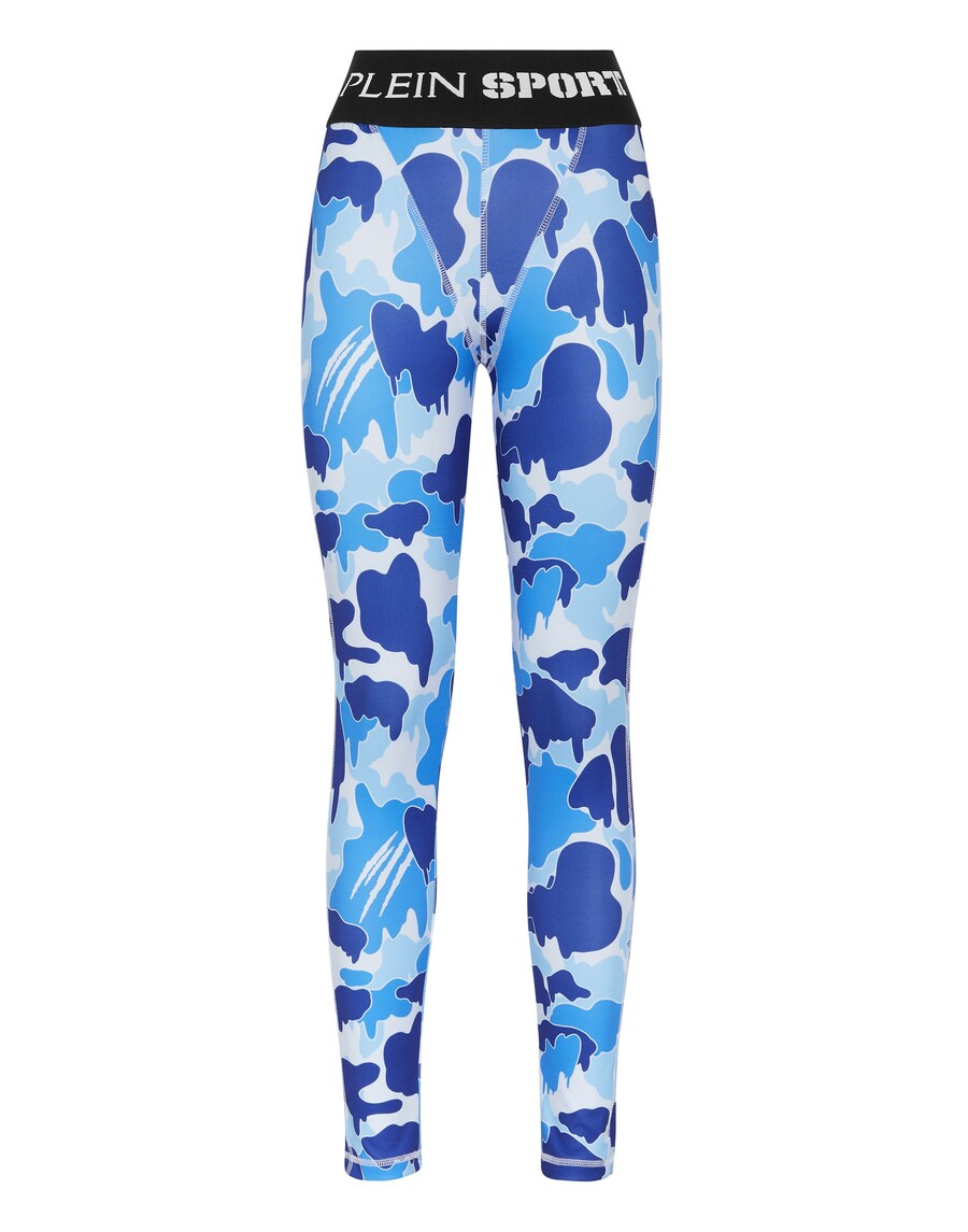 

Узкие леггинсы Plein Sport, цвет Navy/Sky blue/Light blue
