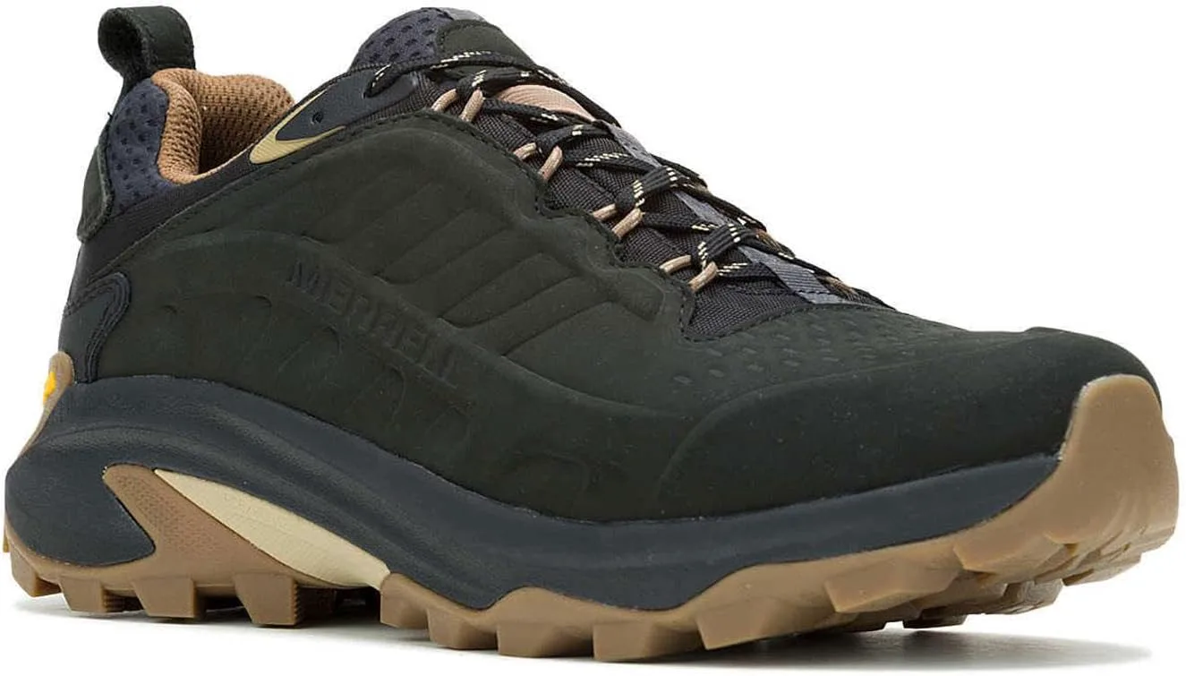 Мужские водонепроницаемые кожаные кроссовки Merrell Moab Speed 2, черный — фото 4