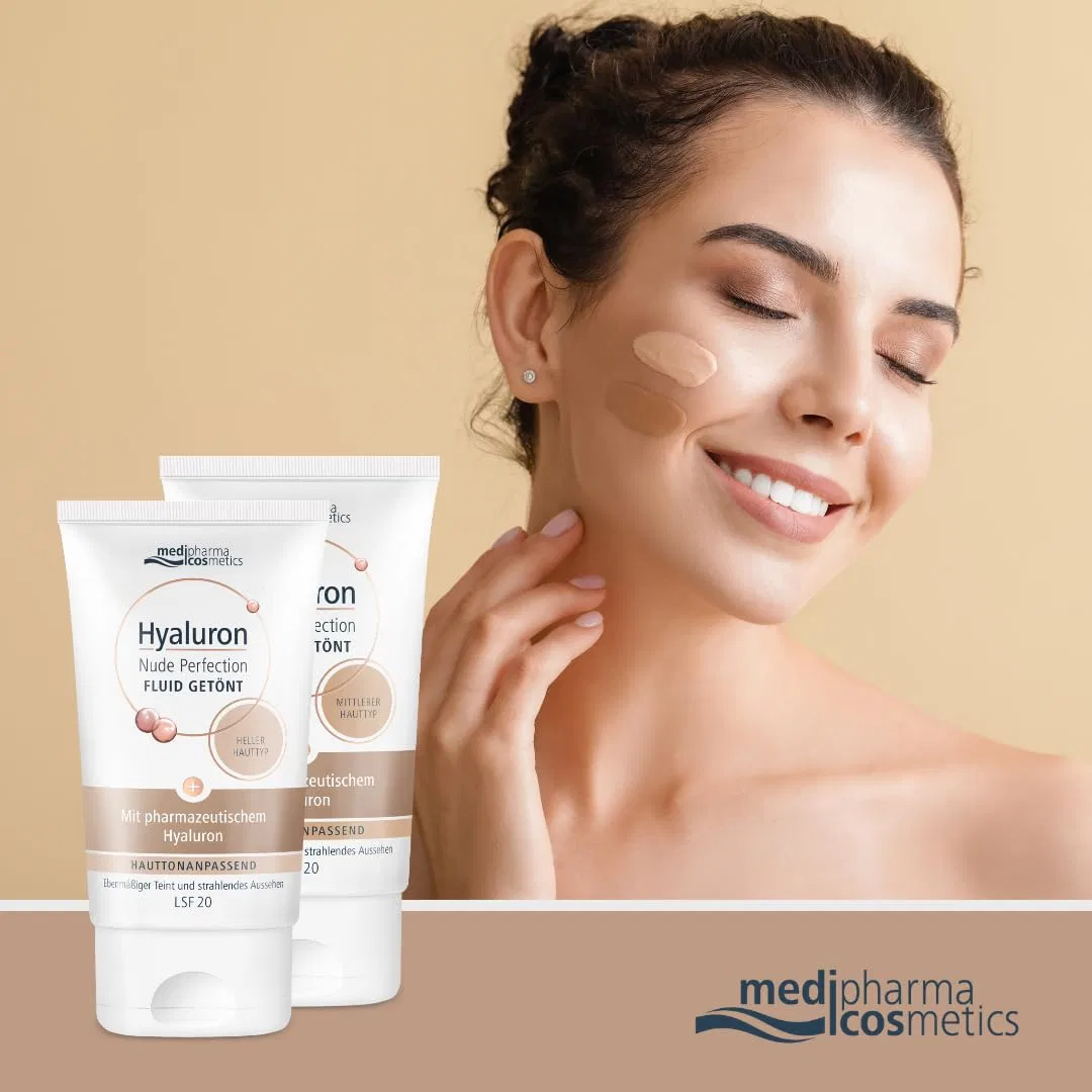 Флюид Medipharma Cosmetics — Легкий дневной Hyaluronic Nude Perfection с гиалуроновой кислотой и витамином А SPF, 50 мл — фото 2