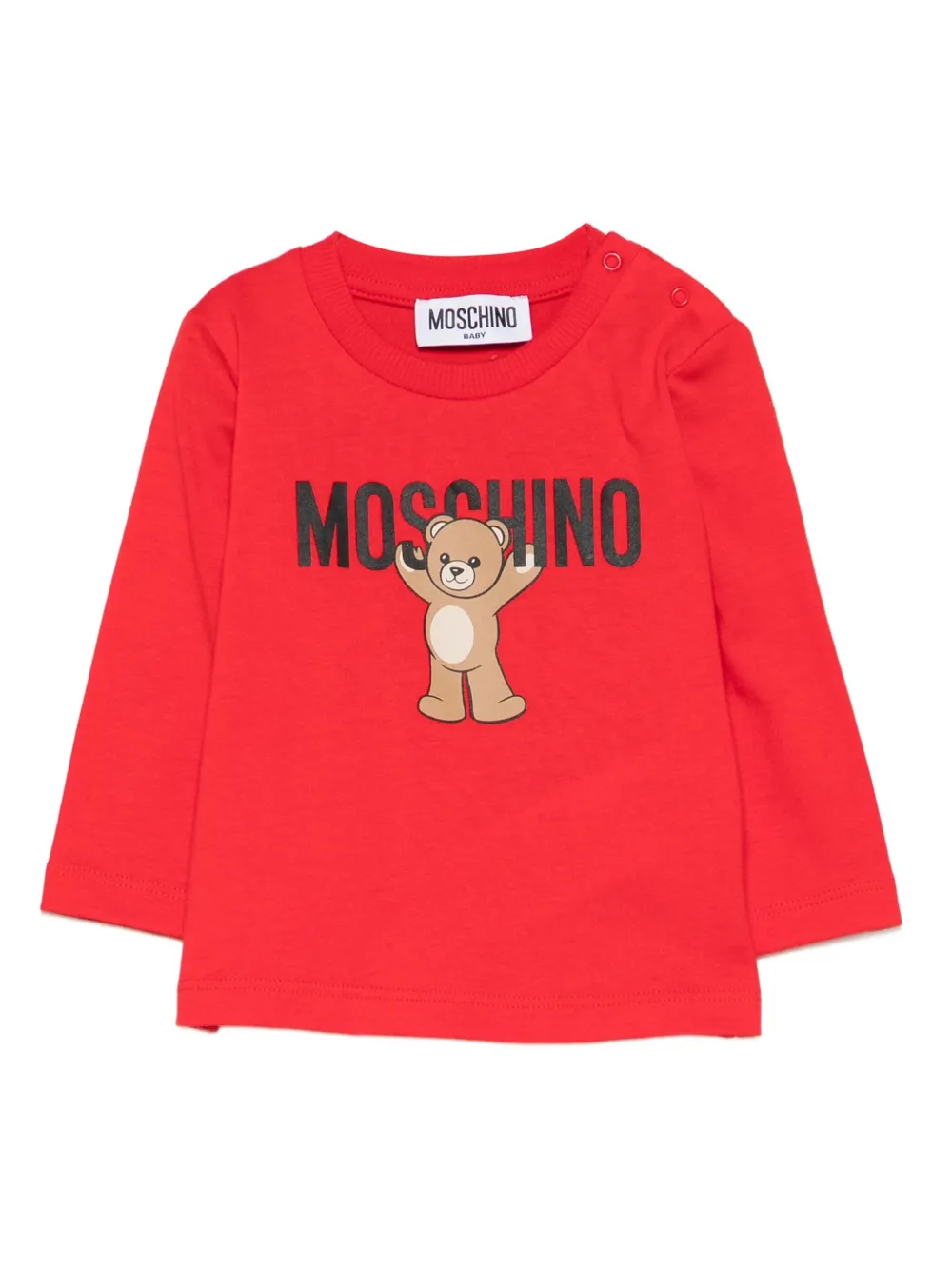 

Топ с длинными рукавами и принтом Teddy Bear Moschino Kids, красный