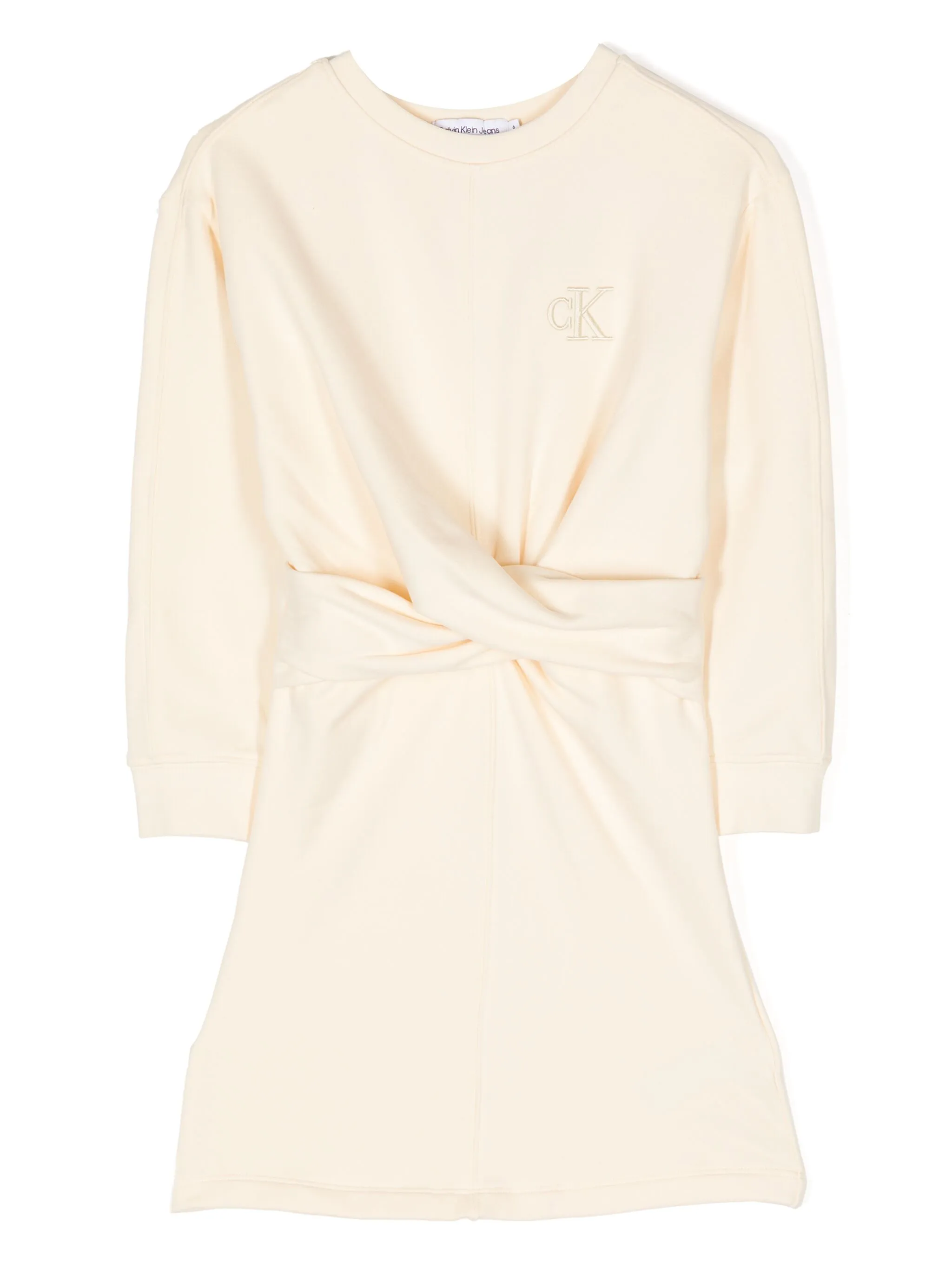 

Платье с вышитым логотипом Calvin Klein Kids, желтый