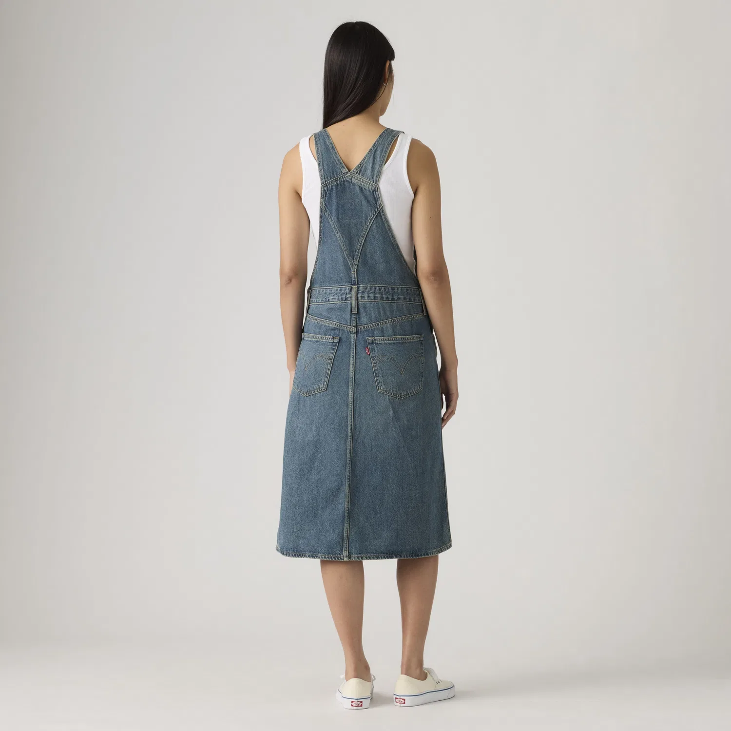 Деконструированный миди-юбочный комбинезон Levi's, Medium Wash — фото 4