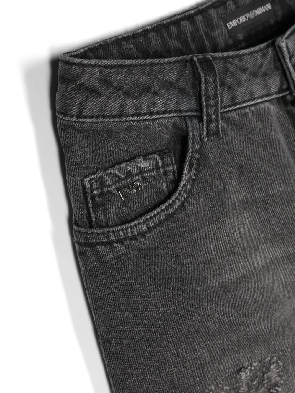Джинсы свободного кроя Emporio Armani Kids, черный — фото 3