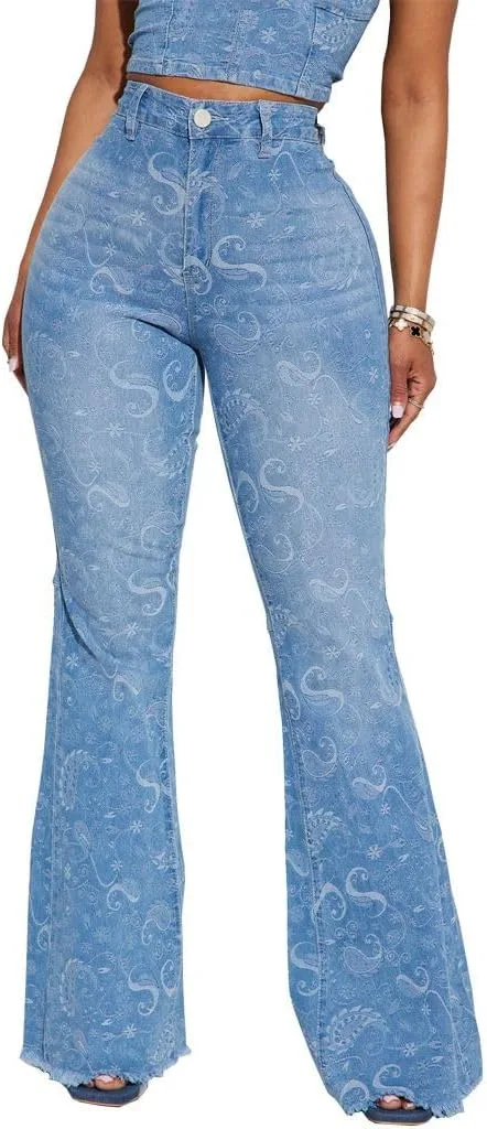 

Женские джинсы с принтом и клеш Rose rosee