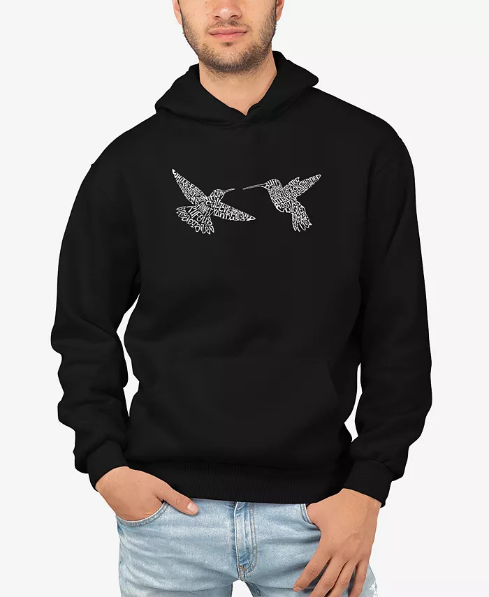 

Мужская худи с принтом "Hummingbirds Word Art" LA Pop Art, черный