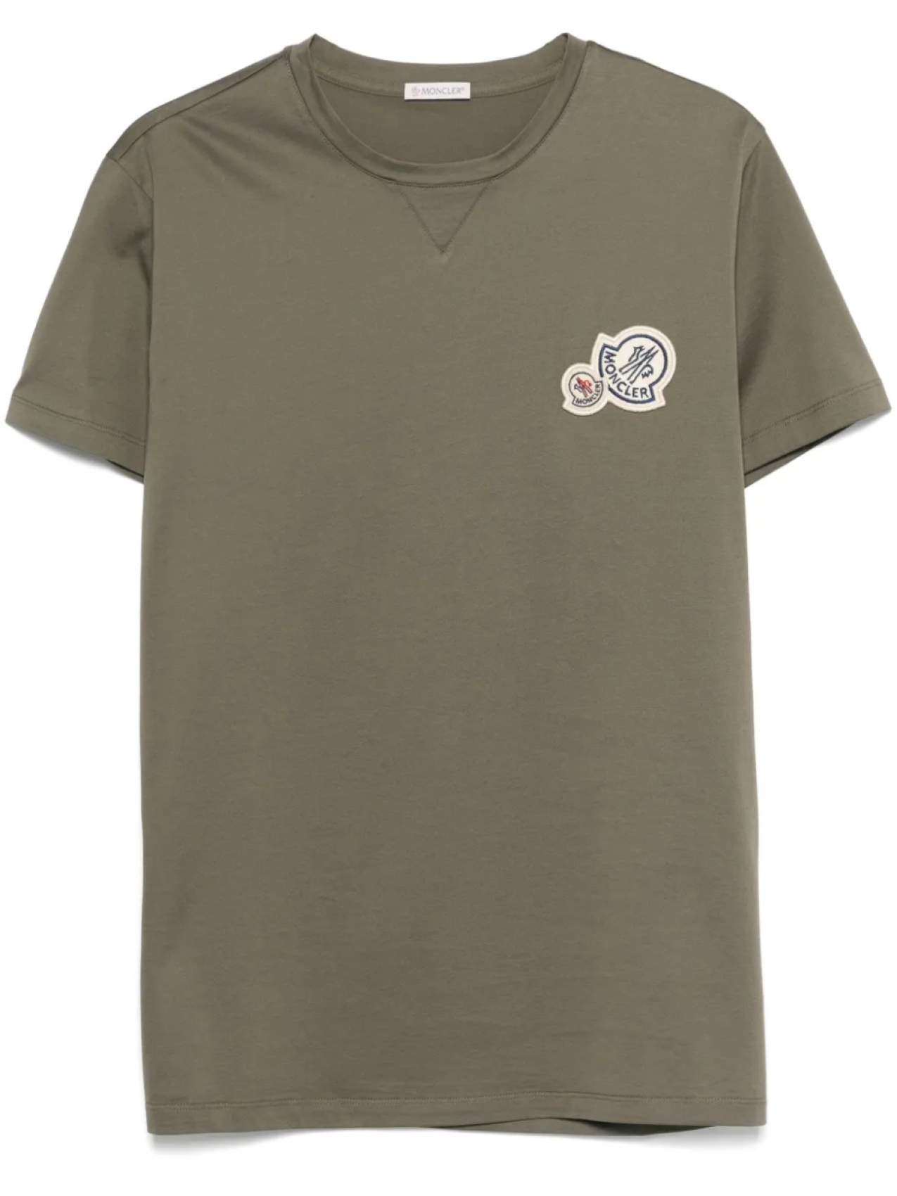 

Футболка Moncler из хлопка с двойной нашивкой-логотипом, зеленый