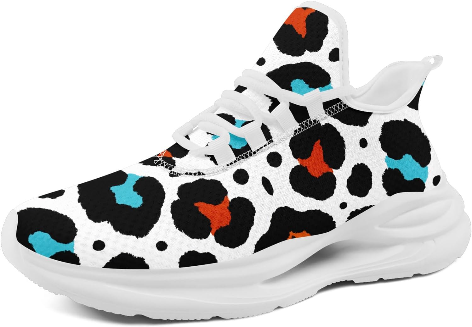 

Женские беговые кроссовки AWSOLE с леопардовым принтом, мужские яркие сетчатые кроссовки, легкие, дышащие, с амортизирующей подошвой и шнуровкой, белый/черный/голубой/коричневый/светло-голубой