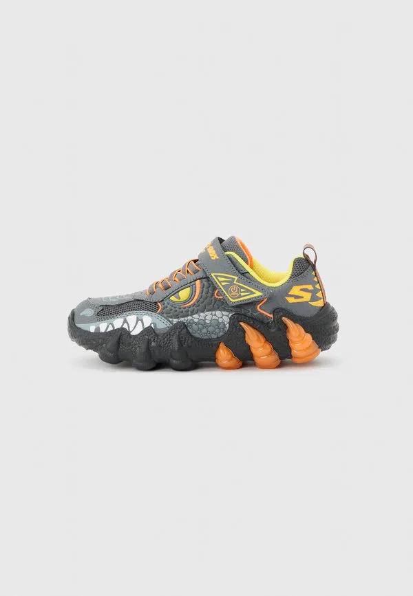 Кроссовки saurus lights 2.0 Skechers, Charcoal/Orange/Yellow