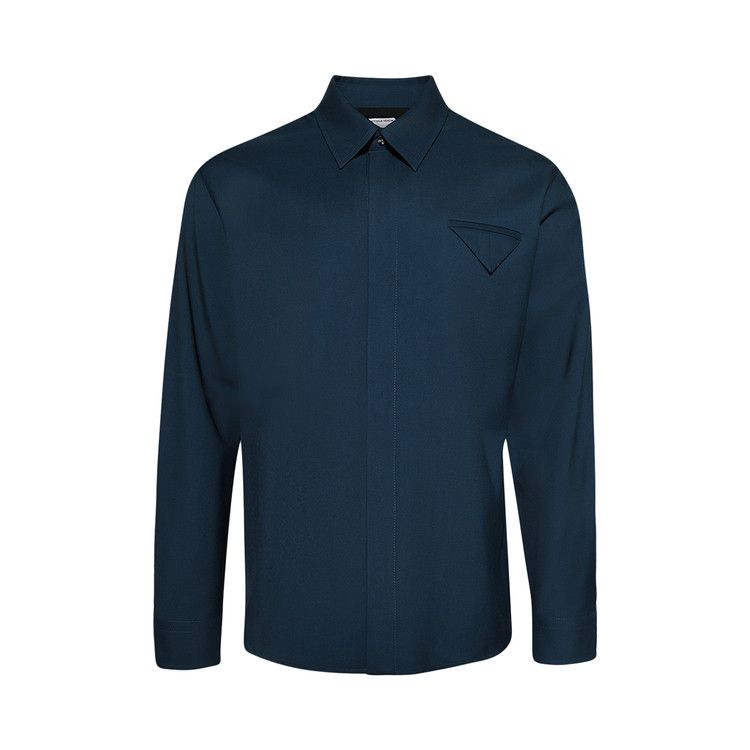 

Рубашка Bottega Veneta Light Wool Twill Tail Shirt, Deep Blue
