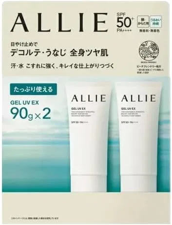 Солнцезащитный гель ALLIE Chrono Beauty Gel UV EX SPF50+ PA+++, 2 шт. по 90 г
