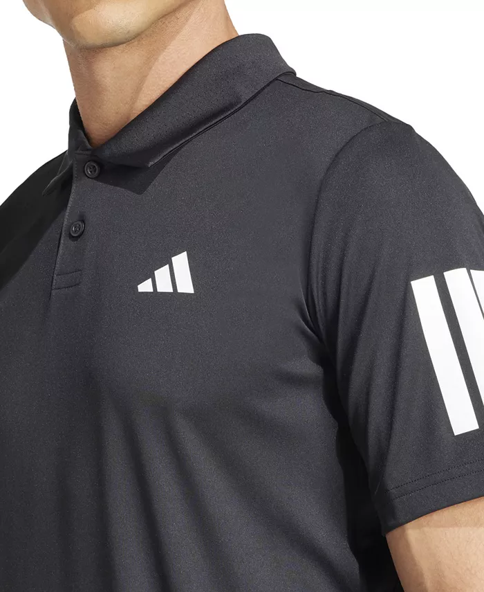 Мужская теннисная поло Club с технологией Climacool и тремя полосками adidas, черный — фото 3