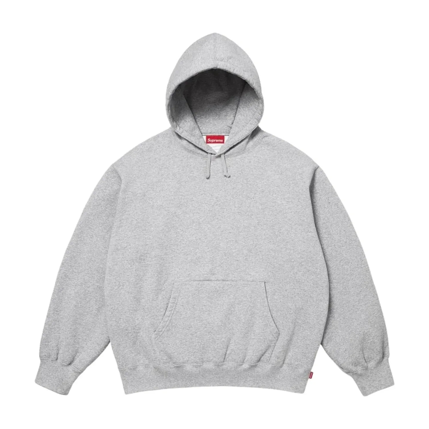 Толстовка Supreme SS26 с капюшоном и аппликацией из атласа, цвет «серый меланж» SUP-SS26-191-GRY — фото 2
