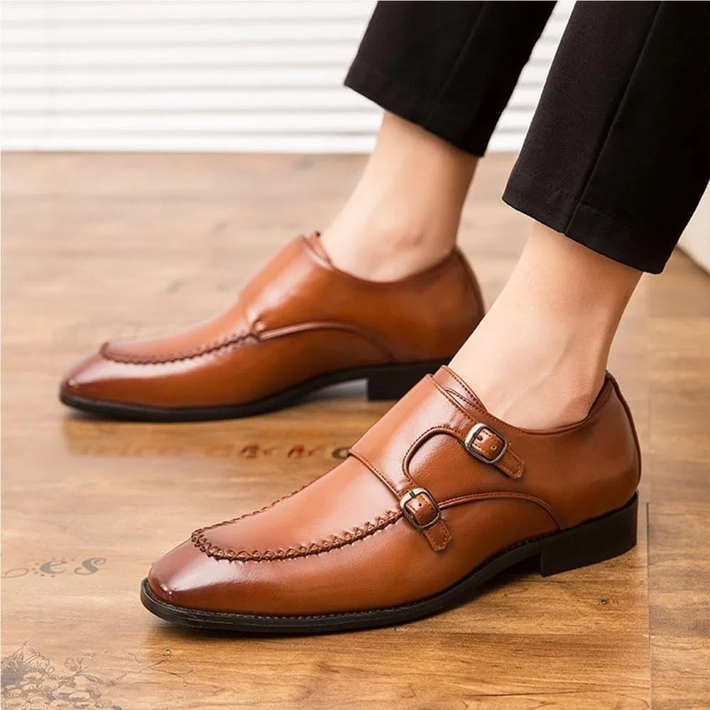 Лоферы для мужчин, кожа, Formal Oxford Shoes, коричневый UOPYNE — фото 4