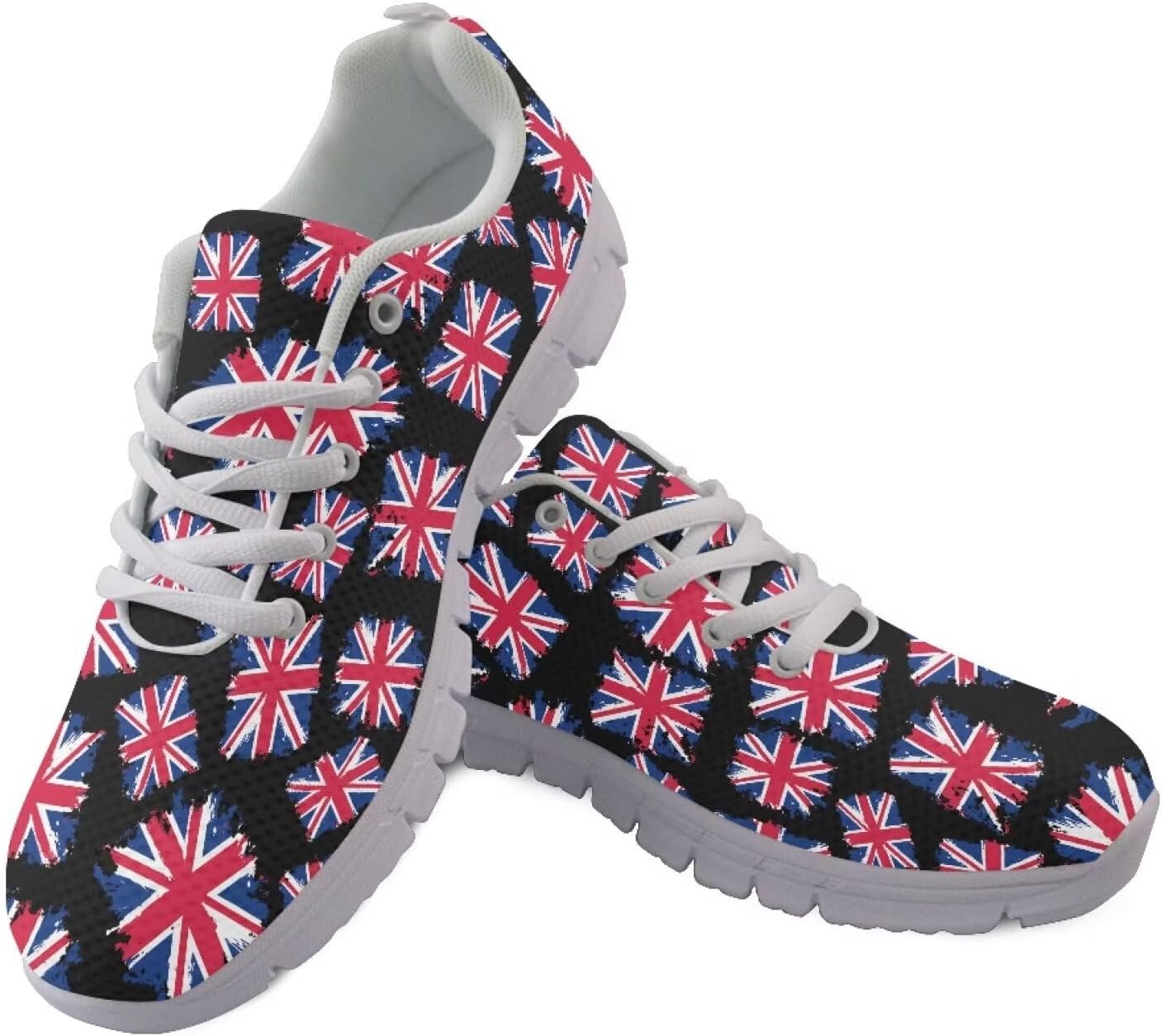 

Кроссовки GIFTPUZZ с дышащей сеткой для взрослых - легкая межподошва EVA с противоскользящей подошвой, для занятий в спортзале и путешествий, Union Flag