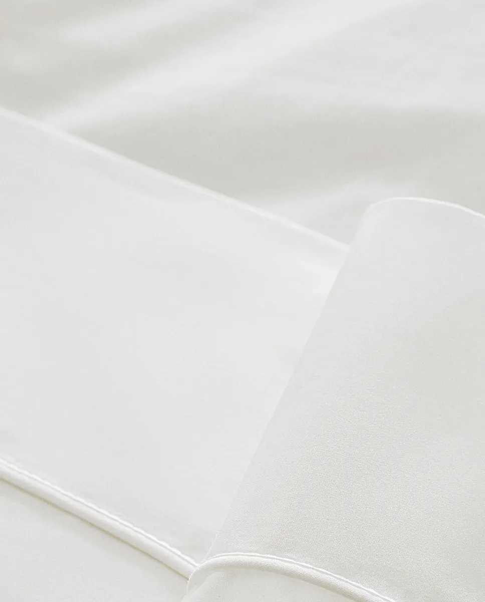 (300 нитей) простынь на подкладке из хлопкового перкаля Zara Home, белый — фото 4