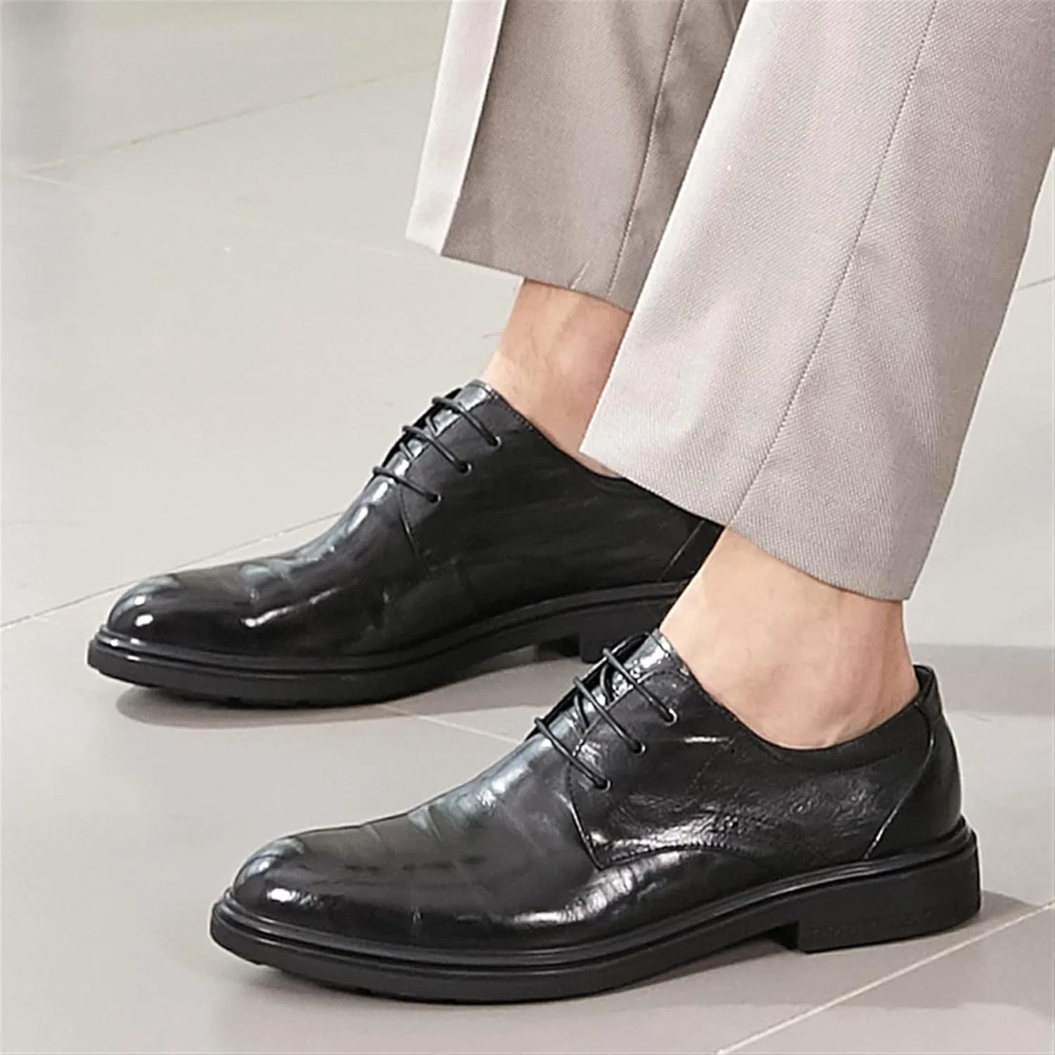 Туфли Mens Shoes Men Shoes Genuine Leather Office Wedding Business Dress Soft Handclaw Cowhide Shoes for Men Generic, Brown — фото 4