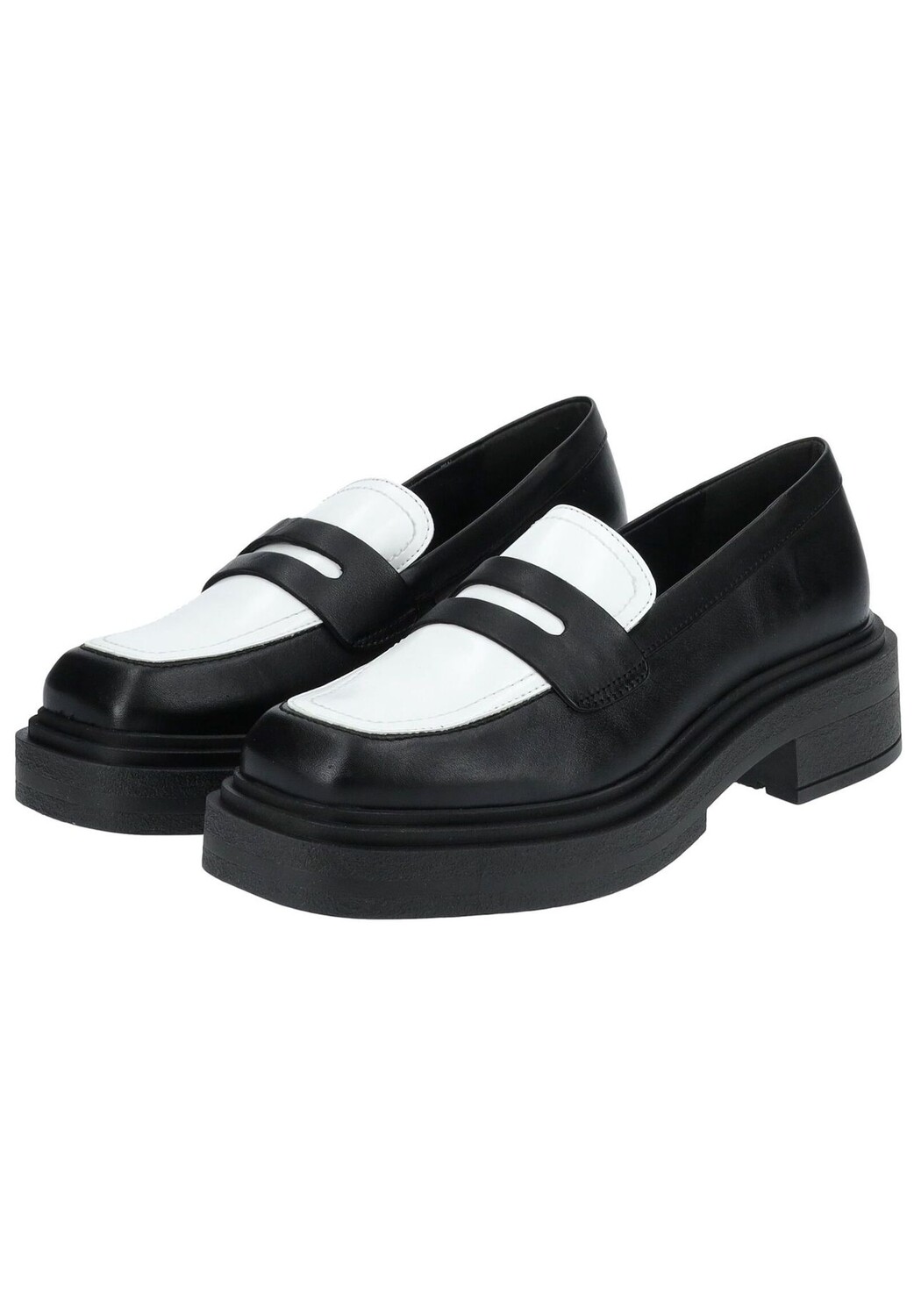 Кожаные/синтетические тапочки STEVE MADDEN, черно-белый — фото 4