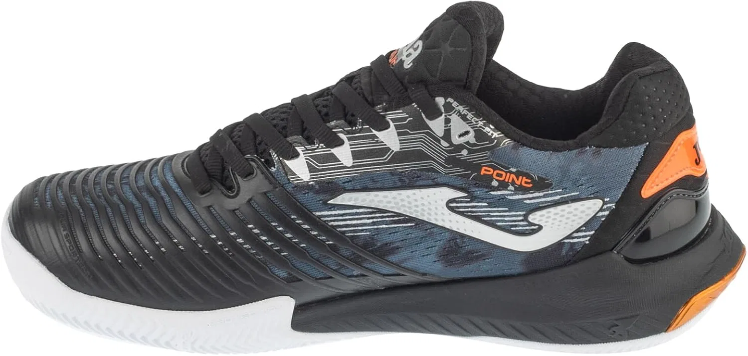 Мужские теннисные кроссовки Joma Point 2501 TPOIW2501C, черно-серо-оранжевые — фото 2