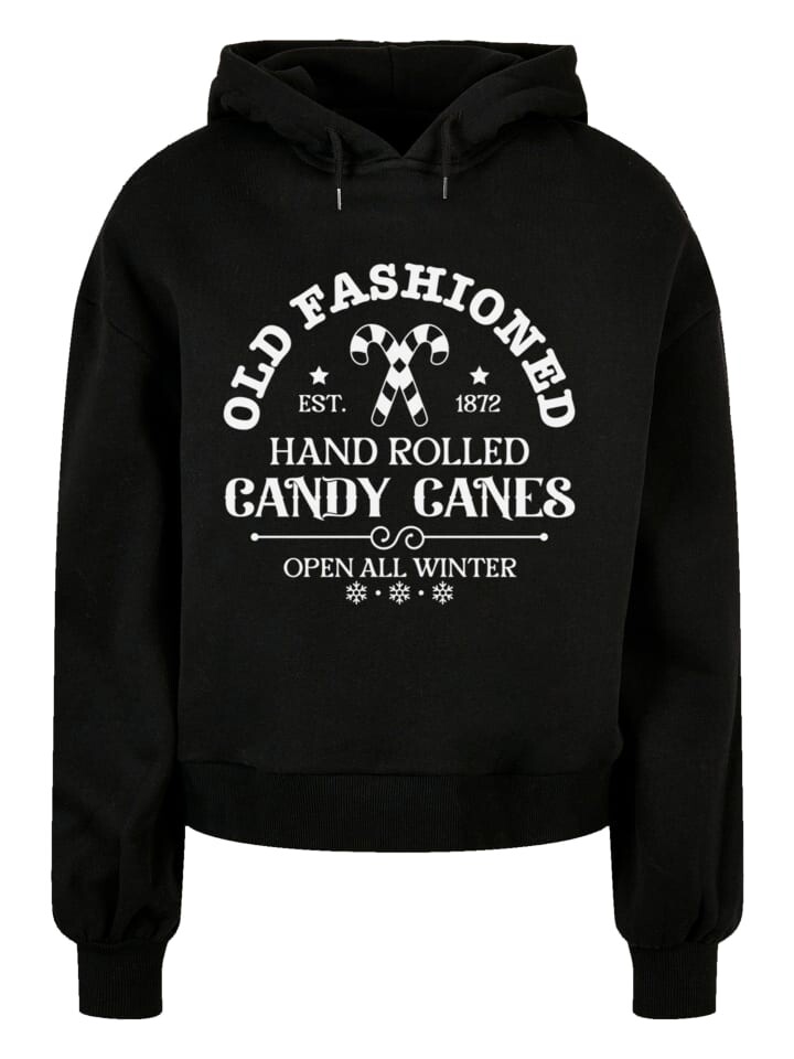 

Пуловер F4NT4STIC Oversized Hoody Cany Canes Retro Weihnachten Sign, черный