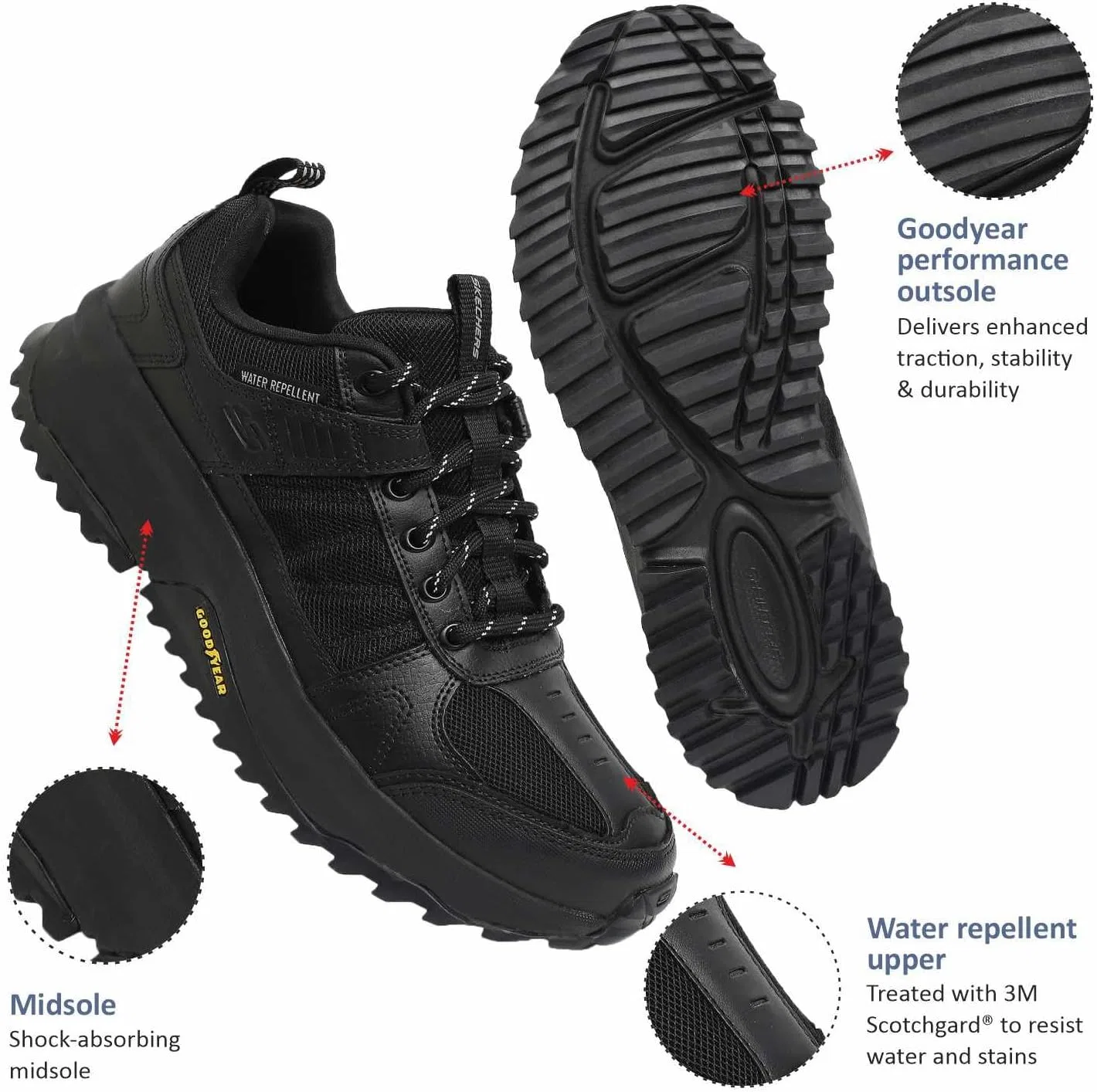 Кроссовки Skechers Comfortable Sporty Trekking Man Bionic Trail - Black — фото 3