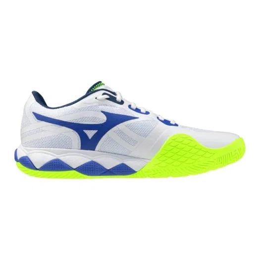 Унисекс кроссовки для тенниса «Wave Enforce Tour 2 AC» от Mizuno, White X Blue X Yellow — фото 3