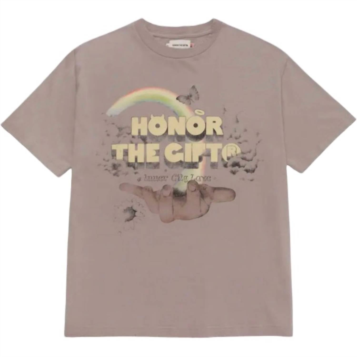 

Футболка мужская с рисунком «Пальмы» в камне HONOR THE GIFT, цвет stone