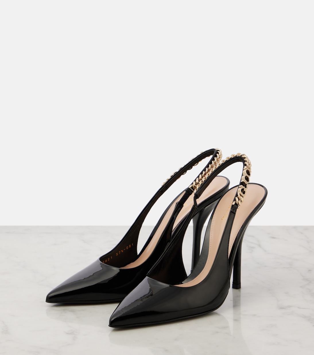 Туфли-лодочки Signoria на ремешке из лаковой кожи Gucci, Nero/Nero — фото 4