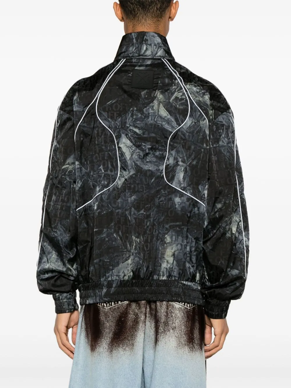 Легкая ветровка Biker с нашивкой-логотипом OFF-WHITE, черный — фото 4