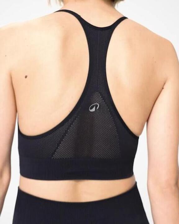 

Женский спортивный топ Decathlon для низкой нагрузки бесшовный чёрный