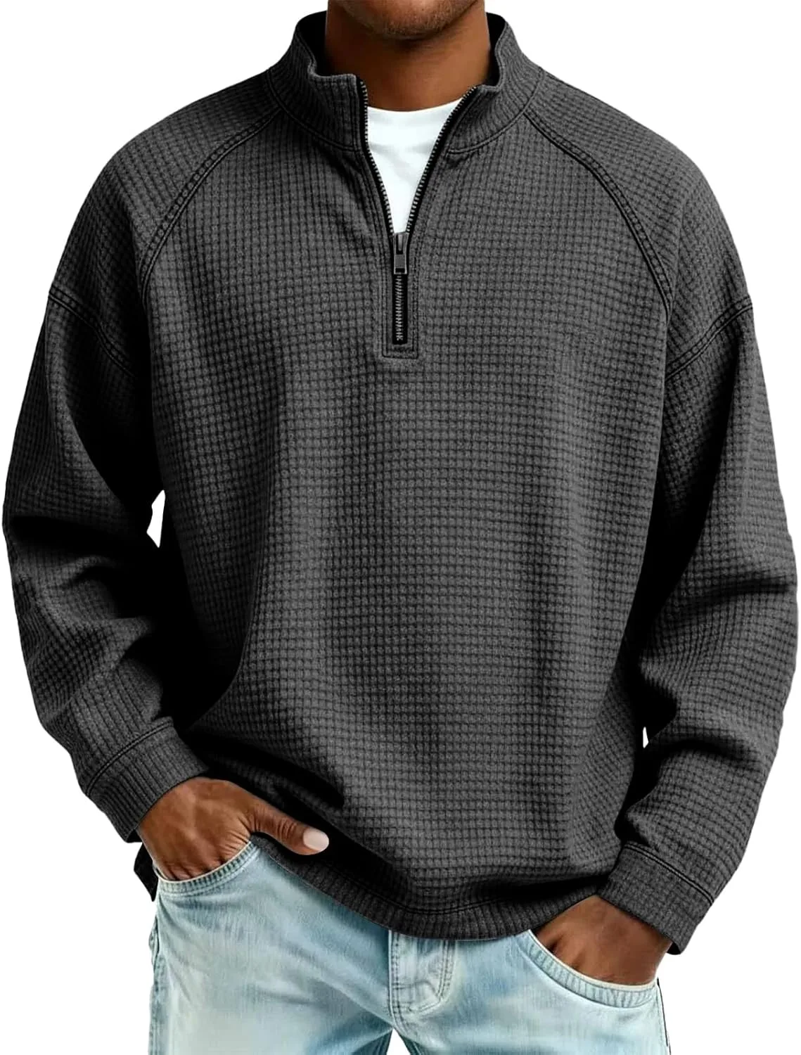 

Толстовка с воротником-стойкой и длинными рукавами реглан для мужчин Big and Tall