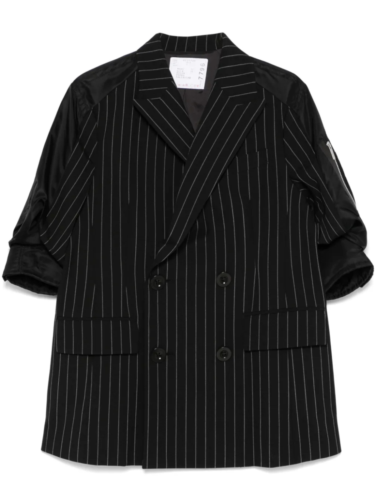 

Sacai полосатый вставной блейзер, черный