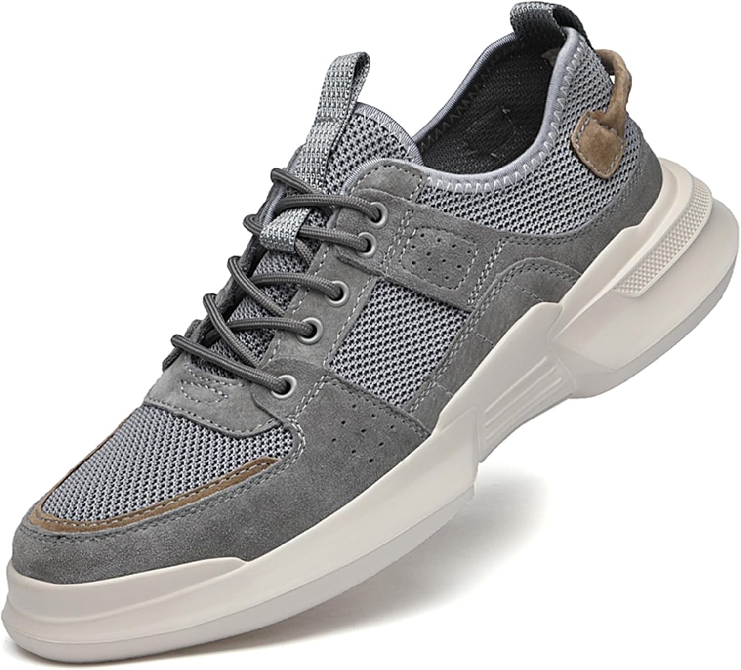 

Мужские сетчатые кроссовки для ходьбы и походов, летние спортивные кроссовки без шнурков, дышащие, нескользящие Abborora, серый