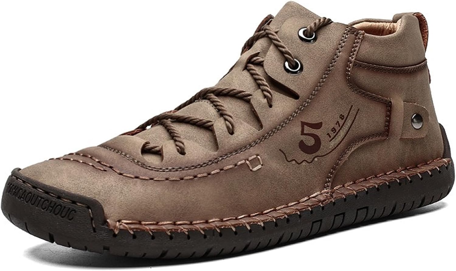 

Мужские кожаные повседневные туфли Удобные легкие туфли для ходьбы и вождения Мягкие мокасины без шнурков для мужчин Abborora, хаки