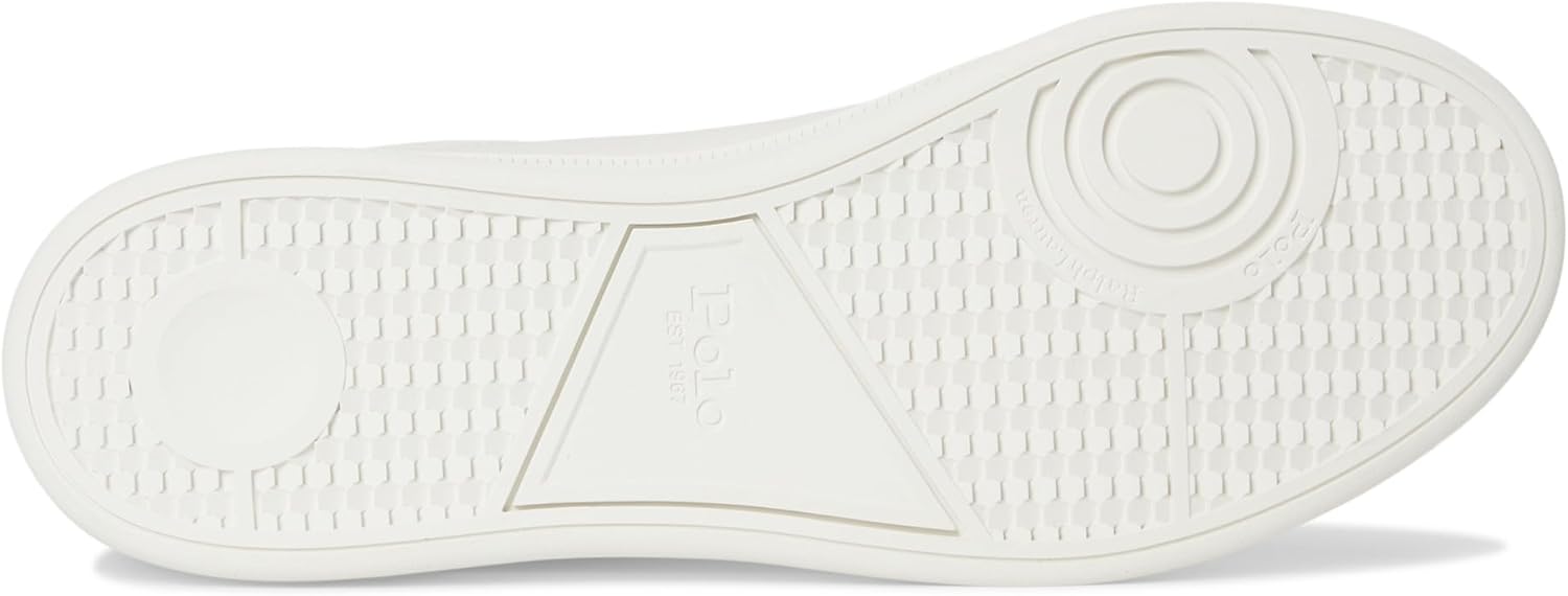 Polo Ralph Lauren мужские кроссовки Heritage Court II из кожи Nappa, Off-White/Navy/Wine — фото 4