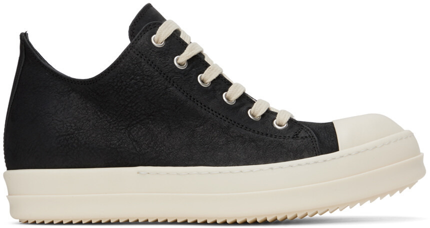 

Черные низкие кеды Rick Owens, цвет Black/Milk/Milk