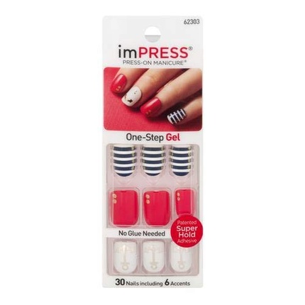 

Broadway Nails Impress Gel Accents Bells & Whistles Nails 30,0 шт., Kiss