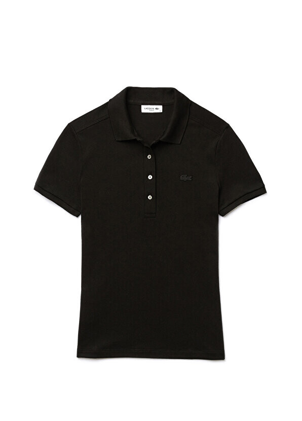 Футболка-поло Lacoste, приталенный крой, черная