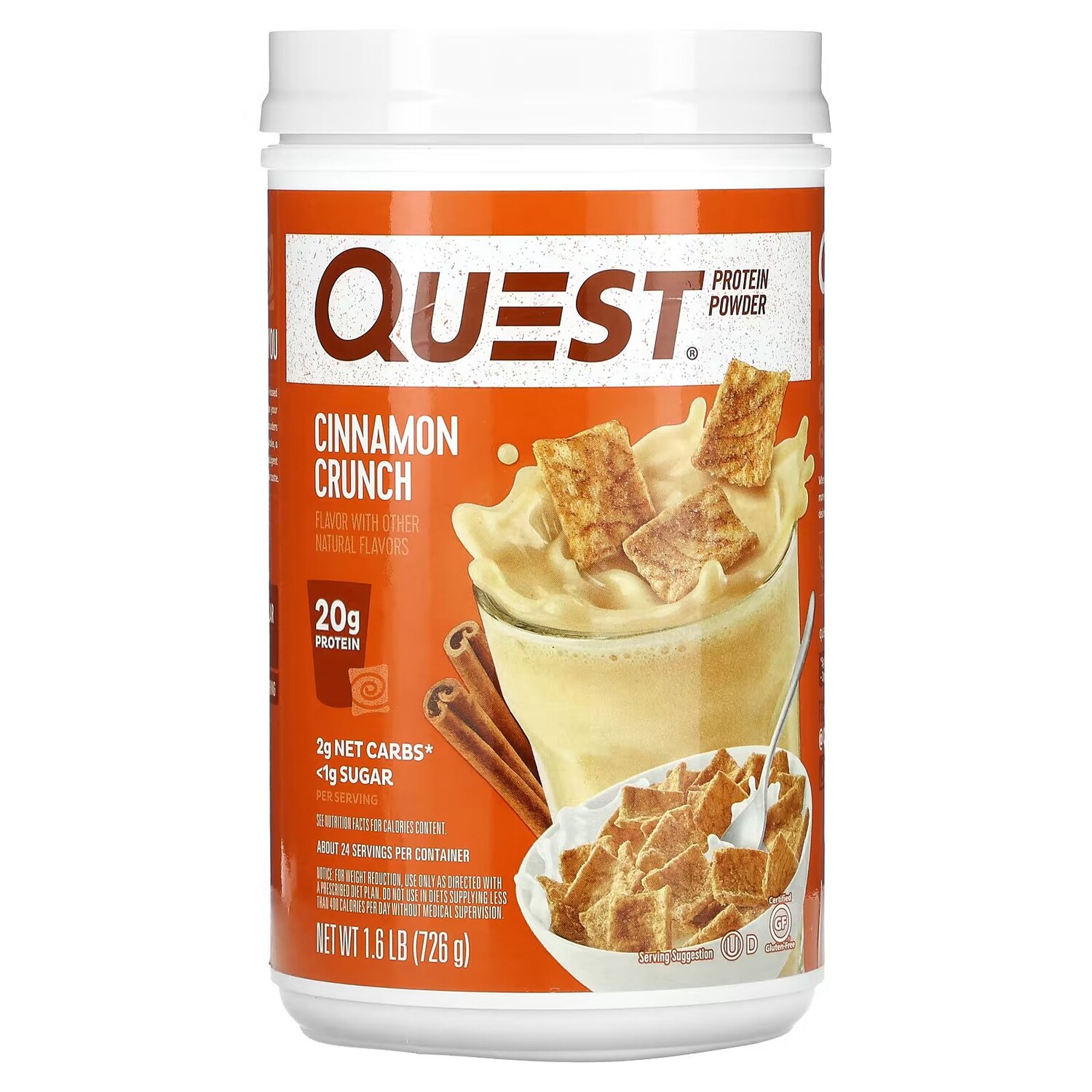 

Протеиновый порошок, корица, 1,6 фунта (726 г) Quest Nutrition