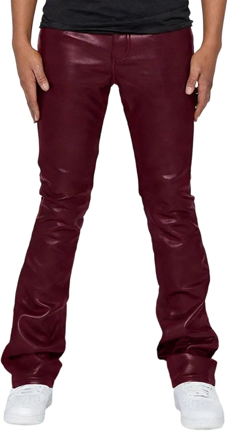 Джинсы клеш Leather Bootcut, красный