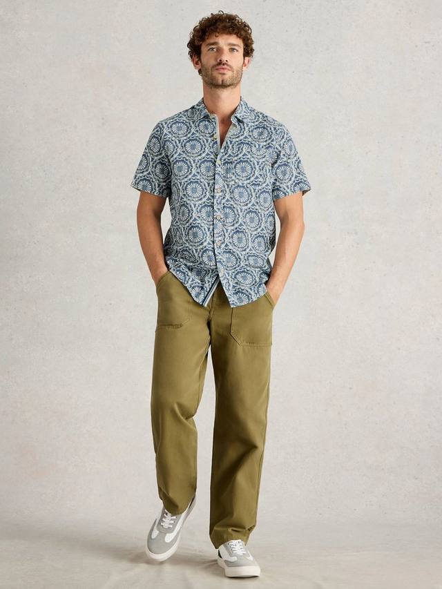 

Футболка Finsbury Cotton Regular Fit с эффектом плитки White Stuff, Blue/Multi