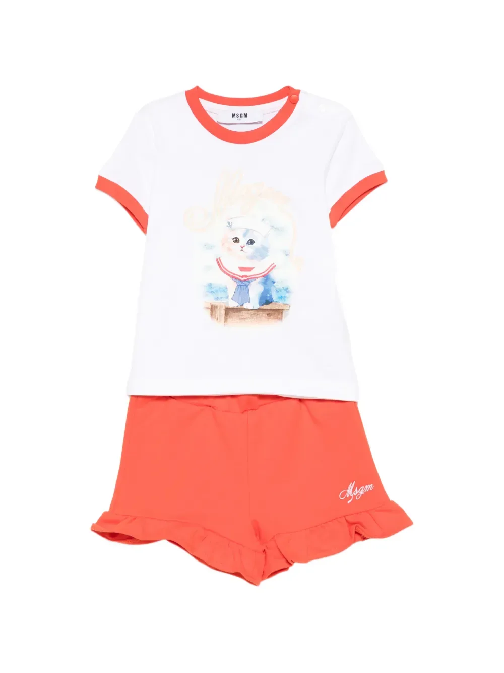 Комплект из топа и шортов MSGM Kids, оранжевый