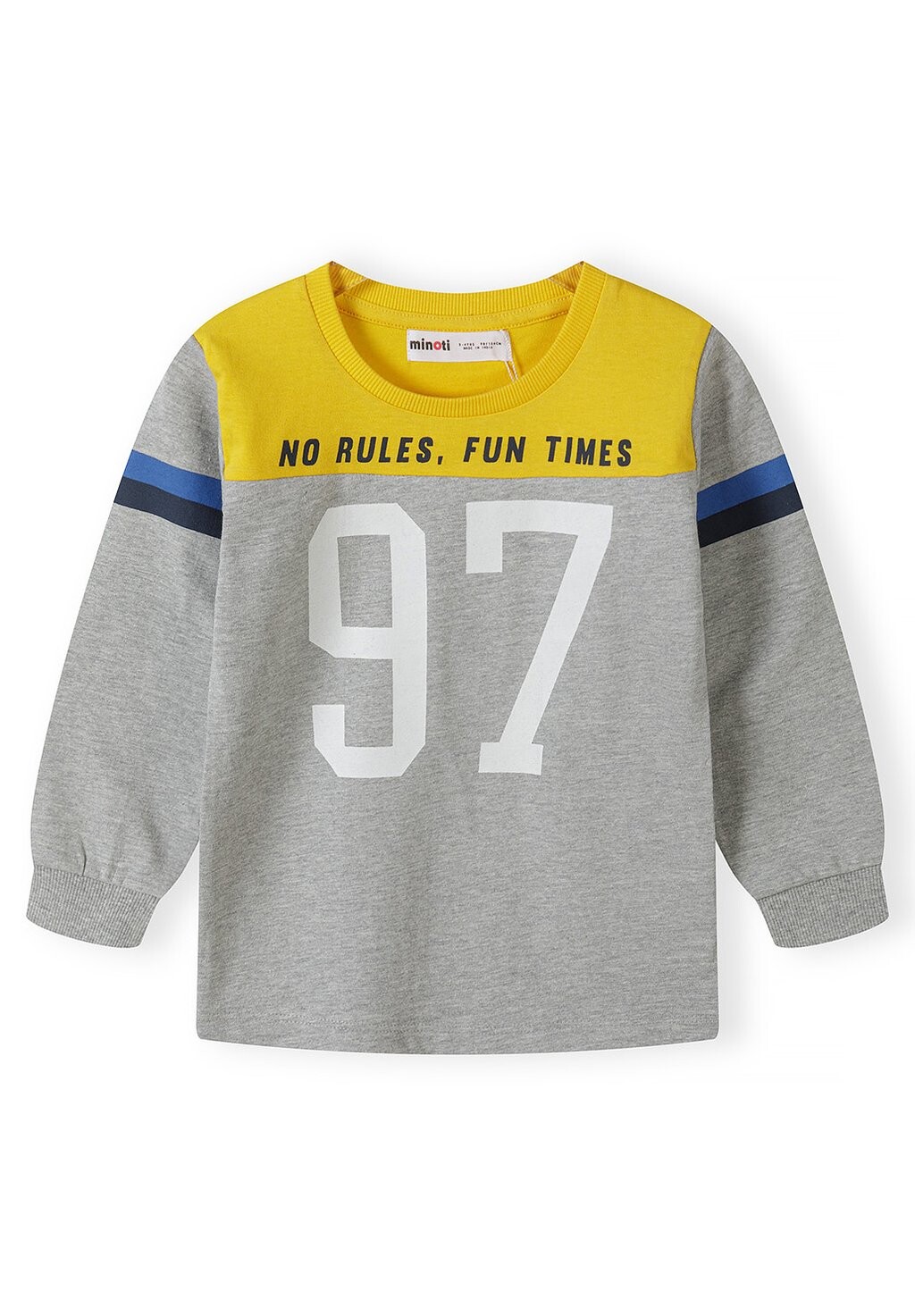 

Рубашка с длинным рукавом CUT AND SEW MINOTI, цвет grey yellow blue