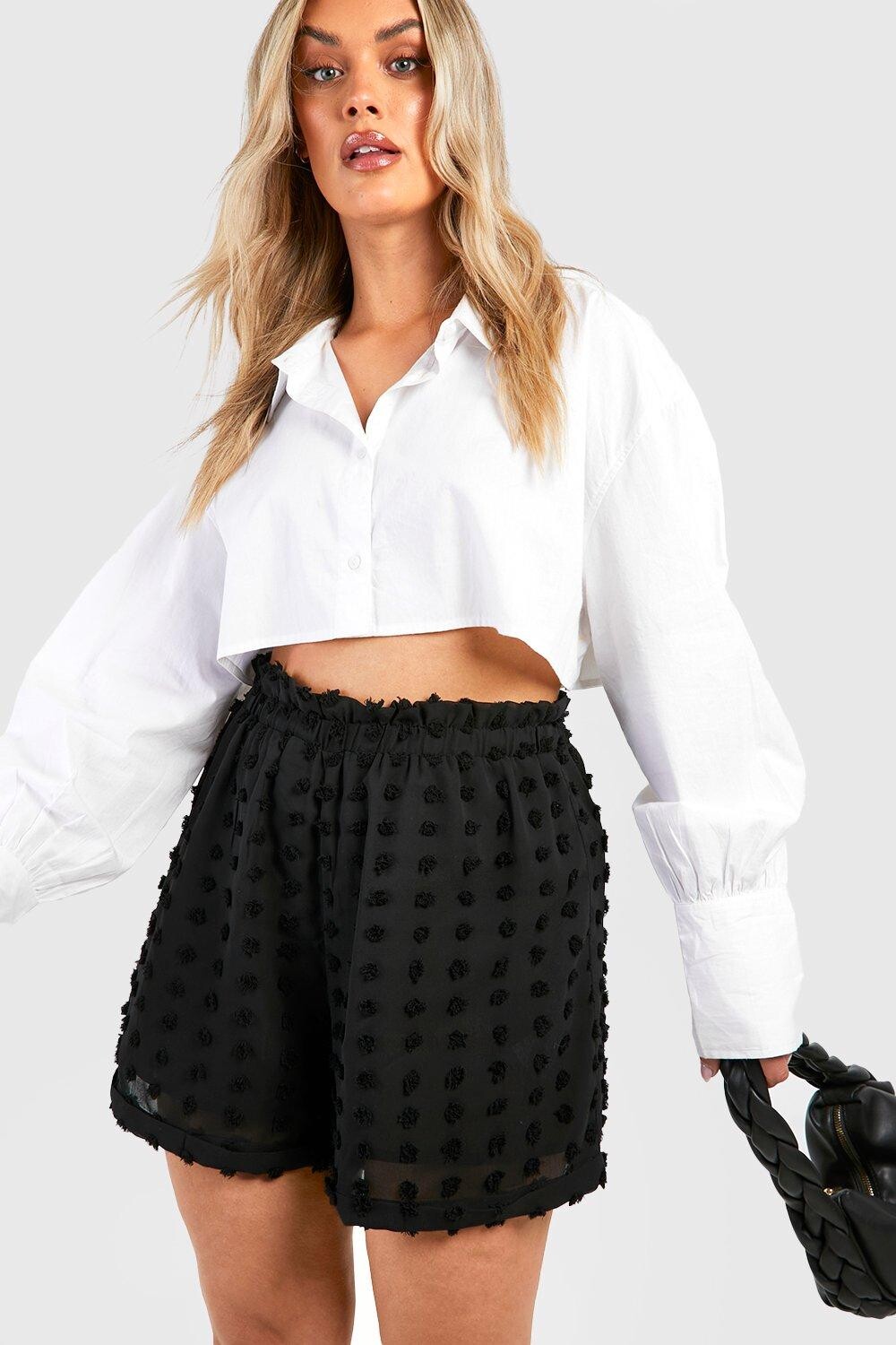 

струящиеся шорты с большой сеткой добби Boohoo, черный